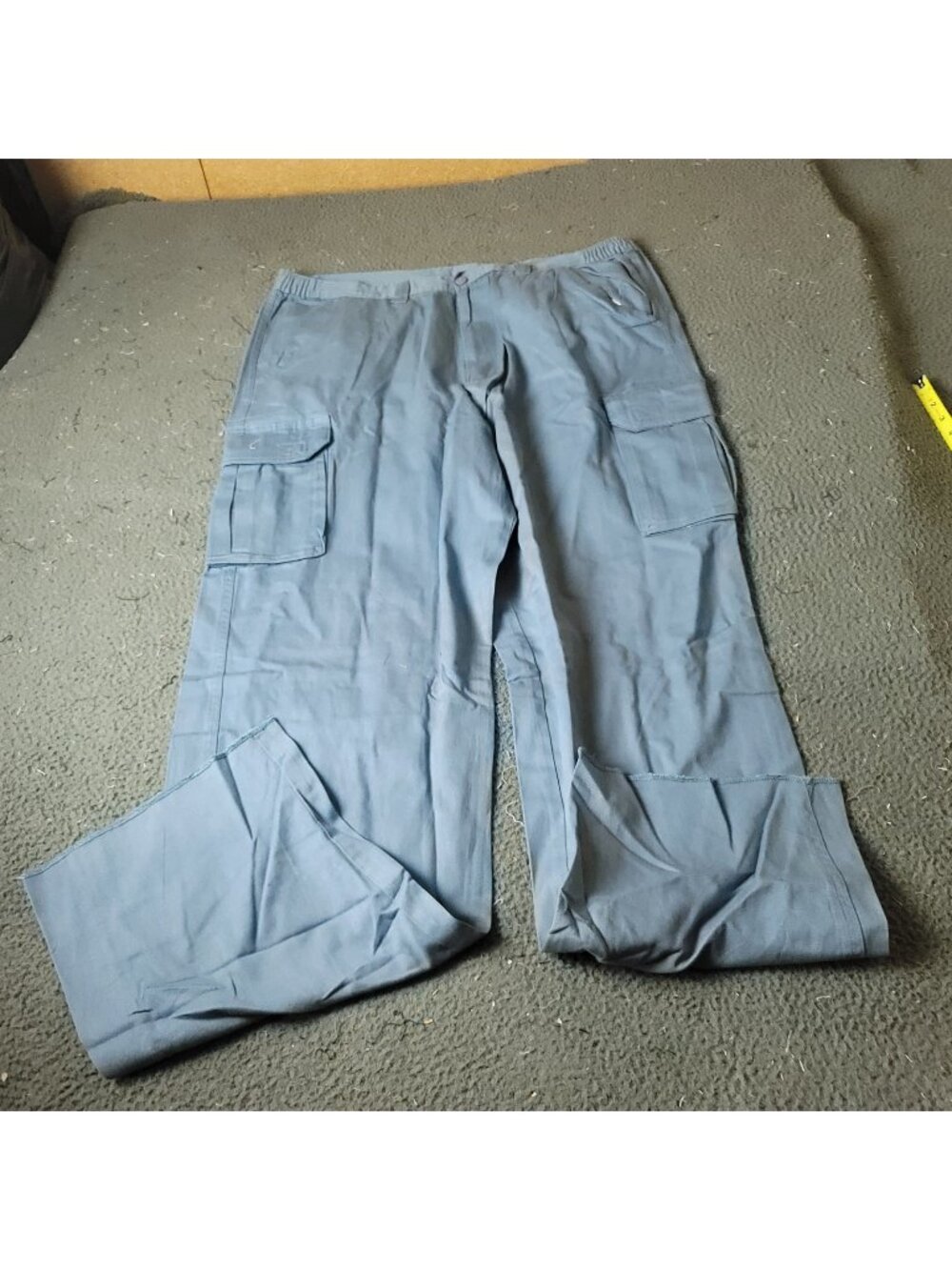 Boulder Creek Cargo Pants Mens 44 x40 Big Tall Blue Elastic Khaki Cotton LL y2K